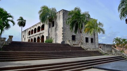 Fototapeta na wymiar Historic center of Santo Domingo, Dominican Republic. Old building in the colonial area of Santo Domingo