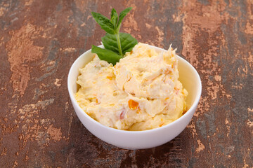 Curd with dry apricot