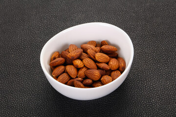 Almonds nuts heap