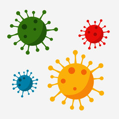 Flat design virus and bacteria illustration