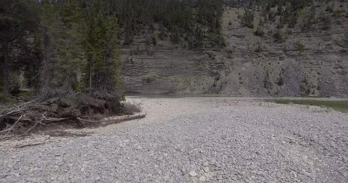 Rock River Bed in Breath Taking Jupiter Canyon in Anticosti Island, Quebec / Canada shot in Drone