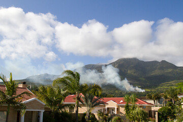 Start of forest fire near suburban area George South Africa