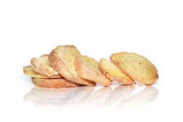 Sliced Ginger root on white background