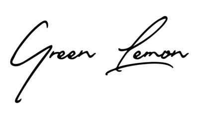 Green Lemon Handwritten Font Typography Text Food Quote
on White Background