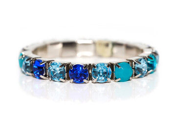 Bracelet with blue stones isolated on white background