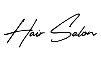 Hair Salon Handwritten Font Calligraphy Black Color Text 
on White Background