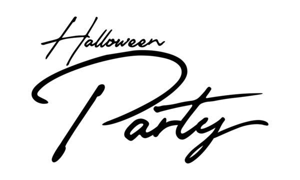 Halloween Party Handwritten Font Typography Text Festive Quote
on White Background