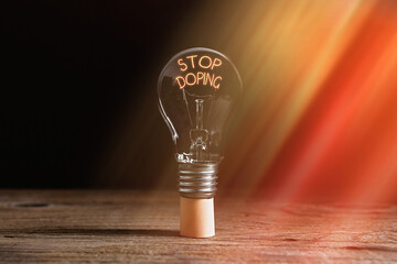 Handwriting text writing Stop Doping. Conceptual photo quit the use of banned athletic...