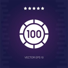 hundred chip vector icon