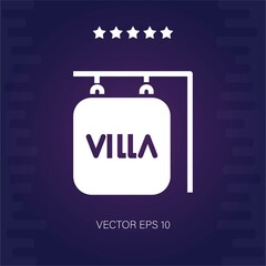 villa sign vector icon