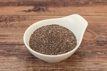 Seasoning chia seeds in the bowl