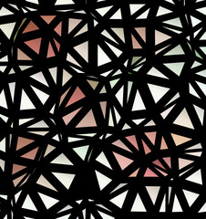 Isolated mosaic pattern with thick random black mesh