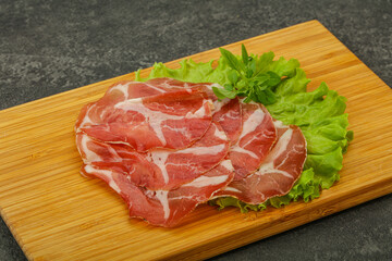 Smoked pork neck slices snack