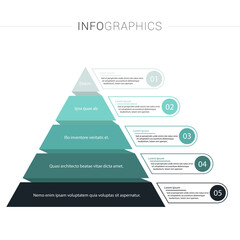 Pyramid Infographics. Funnel Pyramid with 5 charts