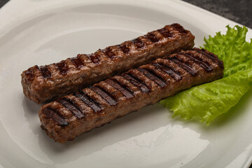 Two Grilled kebeb beef sausages