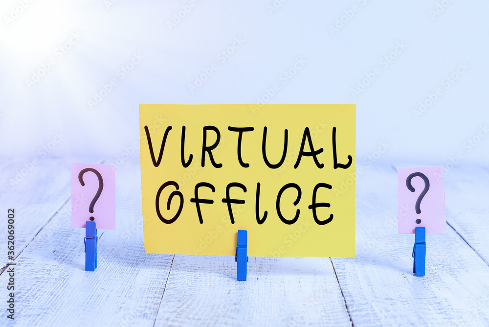Poster conceptual hand writing showing virtual office. concept meaning operational domain of any business o