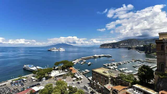 timelapse, Marina Piccola of Sorrento with Vesuvius in the background