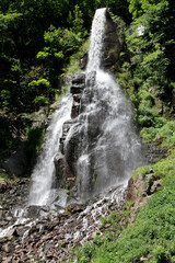 Waterfall, Trusetal, Visitors, Guests, Thueringen, Germany, Europe