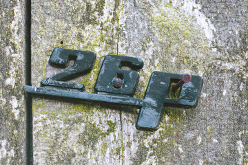 Fiat 126p emblem. broken, broken and old.