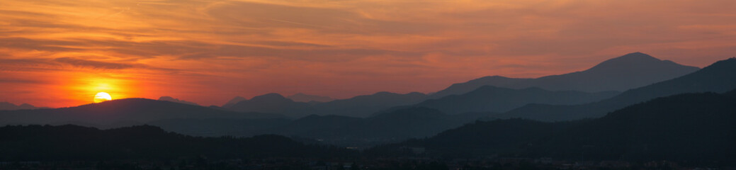 Fototapeta na wymiar Brescia - Sunset panorama from castle.