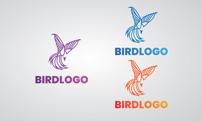 Bird Logo design, Illustration Vector Bird with gradient style can for logo traveling, or animal logo EPS 10