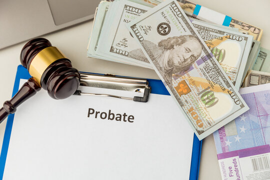 Probate document at the desk. Legal contract at the lawyer's table
