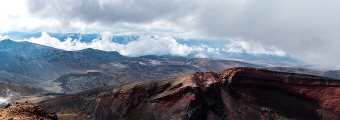 Tongariro Alpine Crossing in the Tongariro National Park, New Zealand.