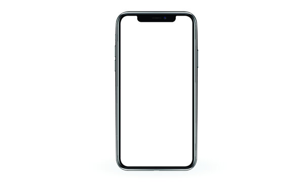 smartphone iphon frameless with a blank screen lying on a flat surface. High Resolution Vector for Infographic Global Business  web site design or phone app