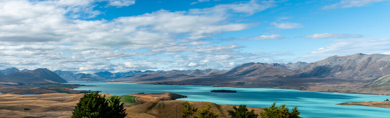 A view of Lake Tekapo in New Zealand.