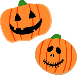 Happy Halloween card. Pumpkin, vector illustration