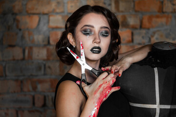 girl halloween concept, for a masquerade