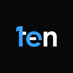 TYPOGRAPHY text logo TEN modern design.