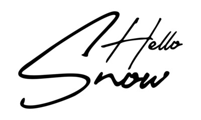 Hello Snow Handwritten Font Calligraphy Black Color Text 
on White Background