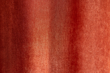Fototapeta premium Curtain background. Morning sunlight with dark brown curtain.