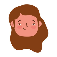 girl face character cartoon isolated icon design white background