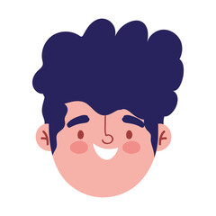 boy face cartoon character isolated icon design white background