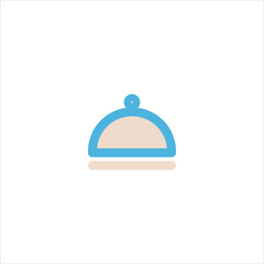 Obraz premium serving tray food cover icon flat vector logo design trendy
