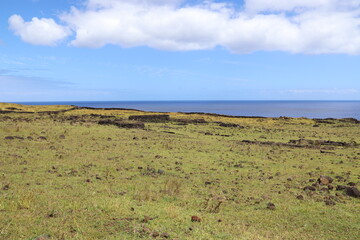 Obraz premium Lande à l'île de Pâques