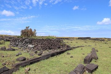 Ruine pascuan, lande à l'île de Pâques