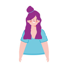 cartoon woman character female portrait isolated design icon