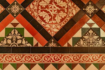 Dutch Cathedral Floor Intricate, Handpainted Tiles