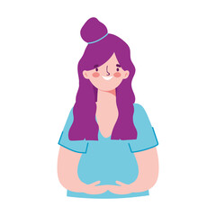 cartoon woman character female portrait isolated design icon