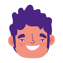 boy face cartoon character isolated icon design white background