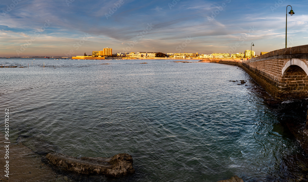 Wall mural Sunset in Cadiz, Andalusia, Spain.