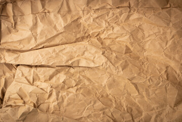 Wrinkled Kraft Paper Texture, Brown Vintage Paper Background