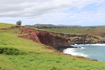 Littoral volcanique à l'île de Pâques
