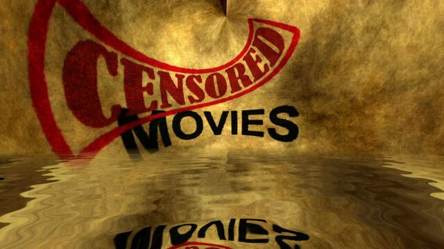 Movies censored text grunge concept
