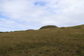 Prairie du volcan Poike à l'île de Pâques	