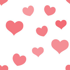 Seamless pattern of hearts. Universal print. Loopable love texture. Romantic background for designs.