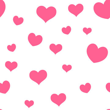 Hearts seamless pattern. Loop texture background of heart icons. Romance and love design.